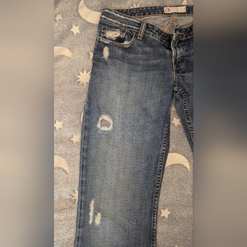 BKE Star distressed/faded blue jeans sz 28x33.5 PLEASE READ DESCRIPTION! - Picture 3 of 9